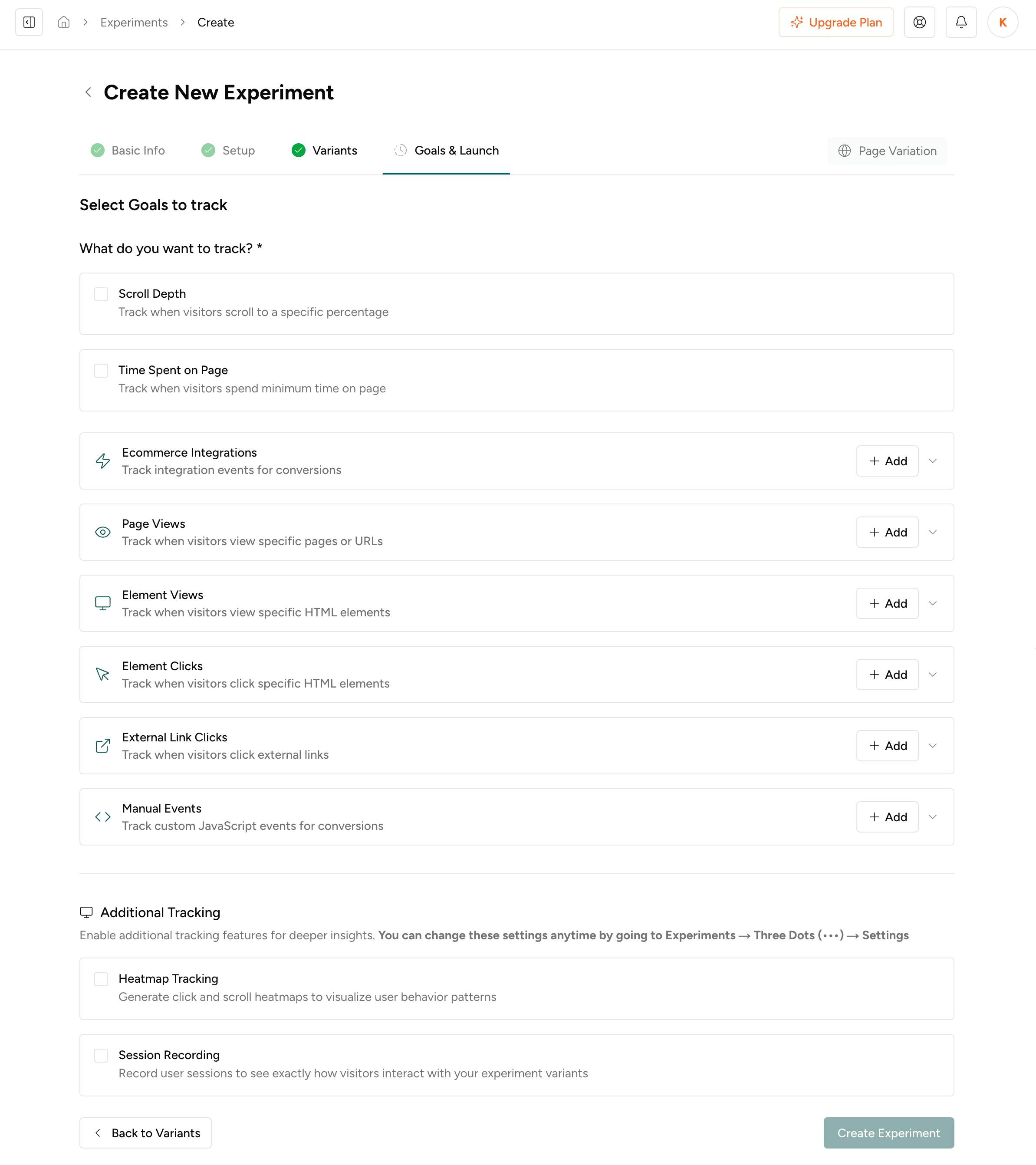 12 Goals Launchの設定