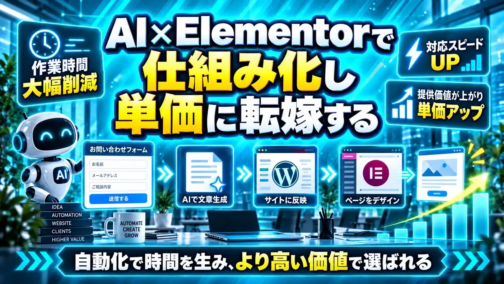 AI×Elementorで制作を仕組み化し、単価に転嫁する