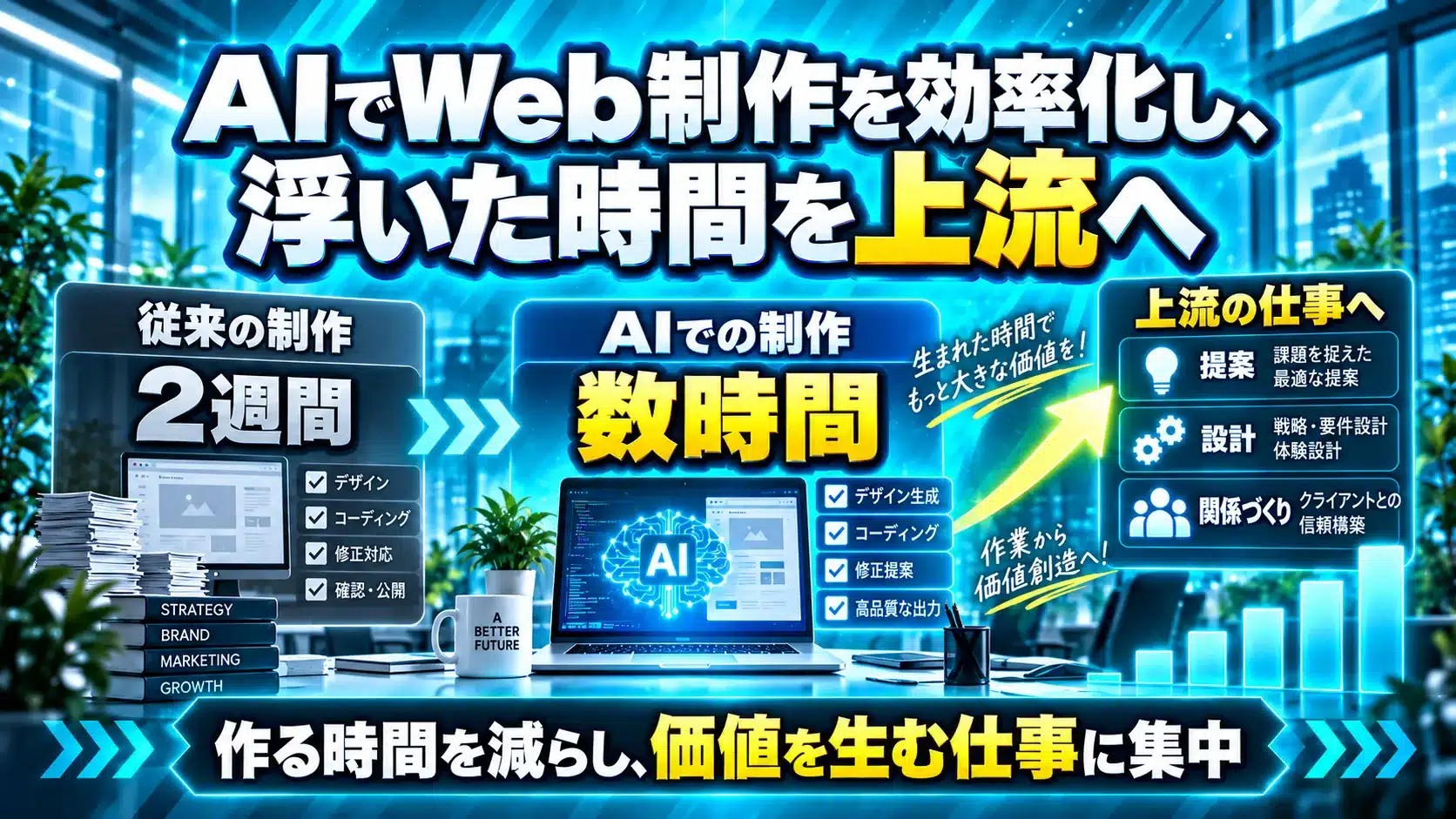 AIでWeb制作を効率化し、浮いた時間を上流に回す方法