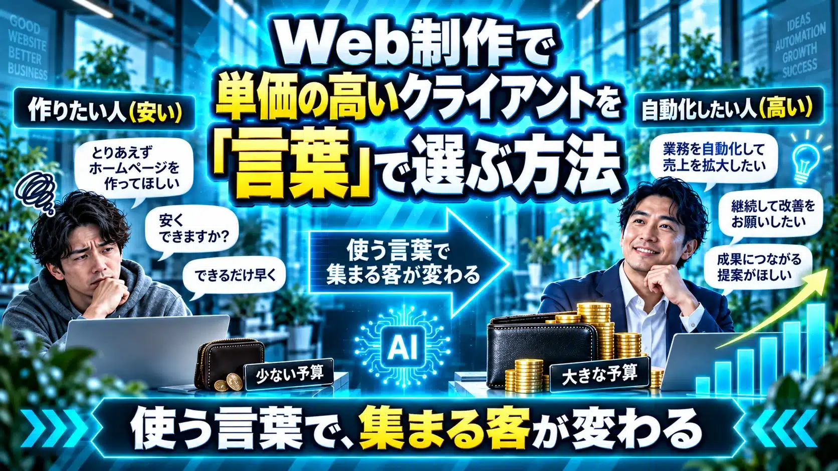 Web制作で単価の高いクライアントを「言葉」で選ぶ方法