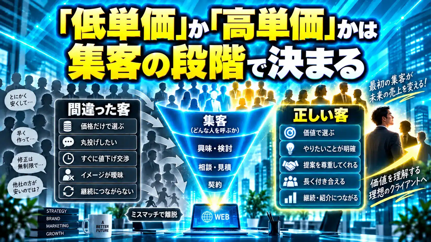 Web制作の単価は「集客の段階」で決まる｜低単価と高単価を分けるもの